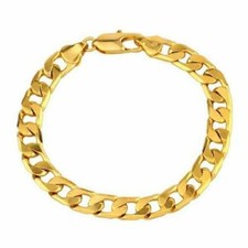 8 INCH FLAT CURB BRACELET GOLD FILLED LOBSTER CLAW CLASP BRAND NEW