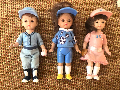Madam Alexander Jointed Soccer Player,  Pink Girl & BlueBoy Ball Player 04 McD s