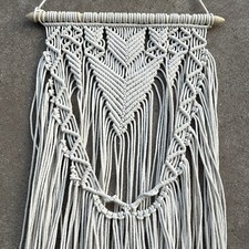 Macrame Wall Hanging Decor Ivory Cream 14" Wide X 43" Long
