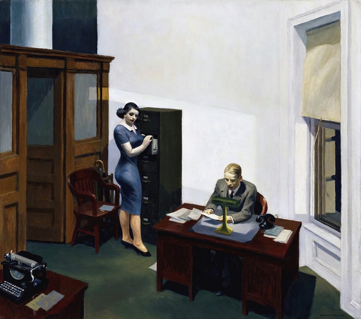 Office at Night Painting by Edward Hopper Reproduction | eBay