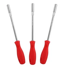 3PCS Hex Nut Driver Hollow Shaft Lengthened Sleeve Screwdriver Red Plastic Ha...