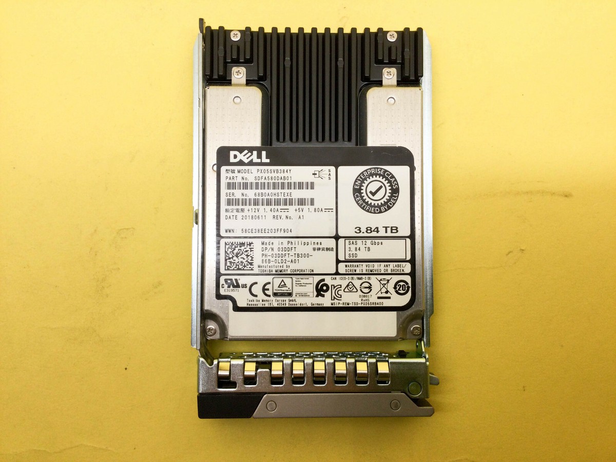 3DDFT DELL 3.84TB SAS 12Gbps Mixed Use 2.5'' SSD PX05SVB384Y