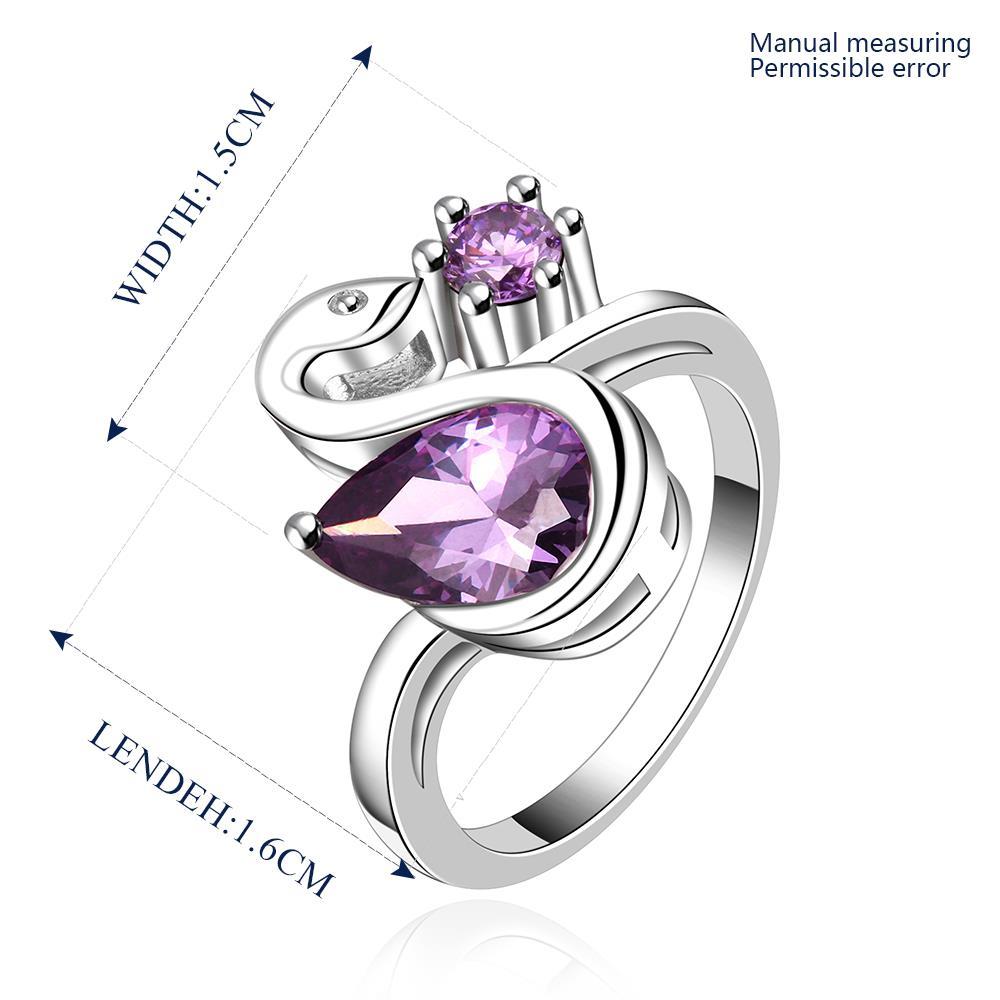 『SA RING 925 19』 925 Sterling Silver Zirconia Swan Purple Band Ring Size 8 B52 | eBay