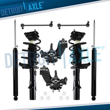 Front Steering Knuckles Bearing Hubs Struts Rear Shocks for 2012 2013 Ford Focus