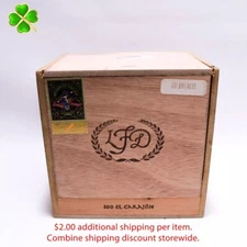 La Flor Dominicana 100 El Carajon Empty Wood Cigar Box 6" x 4.5" x 5.75"
