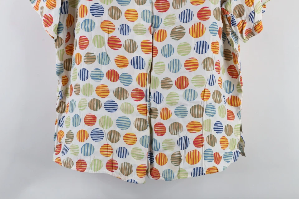 Vintage 90s Esprit Womens Medium Polka Dot Looped Collar Button Shirt Rayon - Image 3 of 4