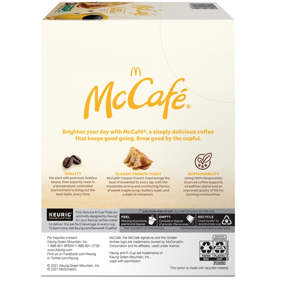 🚛McCafe, Classic French Toast Light Roast KCup Coffee Pods, 24 Count eBay