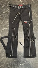 Y2K Tripp NYC Black Goth Grunge Pants Chain Zippers Women  s Size 26/3 Retro