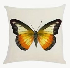 BUTTERFLY Garden Spring Linen Throw Pillow Cover Holiday Spring HOME Decor 18  