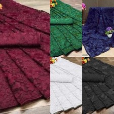 Women Net Saree with Running Blouse piece