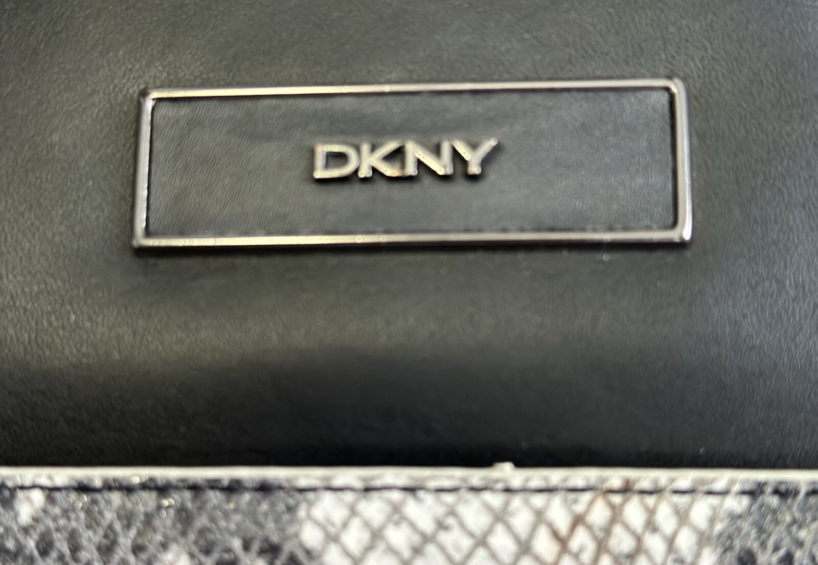 DKNY Leather Snakeskin Python Metallic Handbag Pu… - image 6