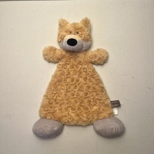 Demdaco Bear Fox Lovey Rattle Plush Brown Rosette Swirl 14" 2018 Security Sooth