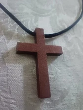 wooden cross necklace men