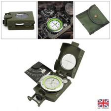 Pocket Professional Military Army Metal Sighting Compass Clinometer Camping UK