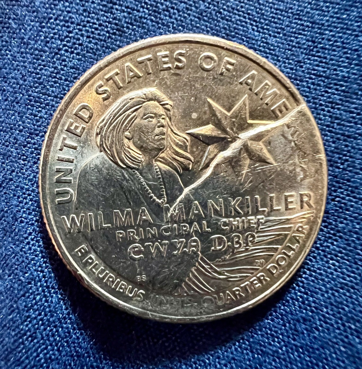 2022-P Wilma Mankiller Quarter MASSIVE Die Crack,Retain Cud,Die