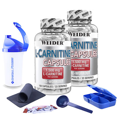 221 /Kg Weider BodyShaper L-Carnitin (Doppelpack 2x 100 Kapseln) + BONUS