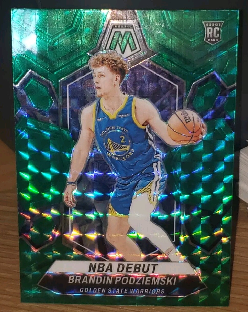 2023-24 Panini Mosaic Brandin Podziemski#266 Green Mosaic Prizm Warriors DEBUT