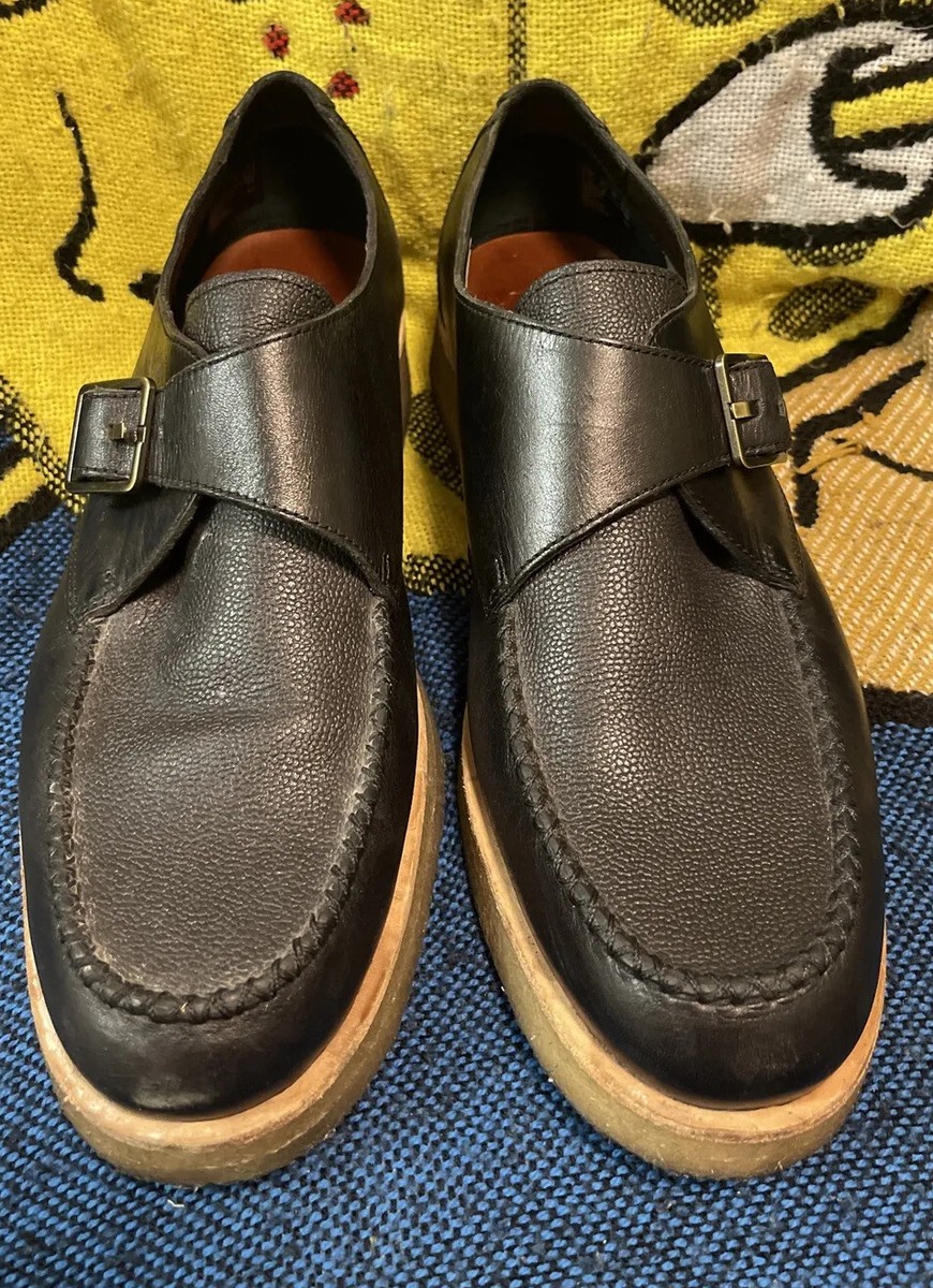 Clarks Mens Originals *Burcott monk * Black Leather Casual 