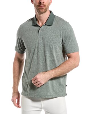 Ted Baker Men's Size 2 (S/M) Finan Marled Regular Fit Polo Shirt Green MSRP $120