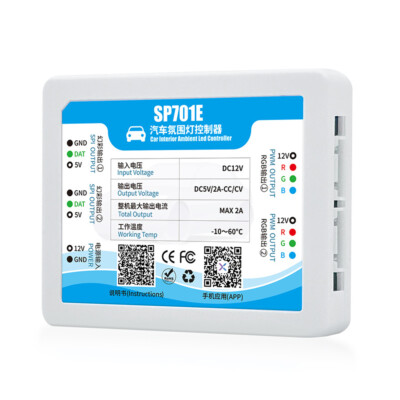 SP701E Automotive Ambient Light LED APP LED Controller Bluetooth Dimmer SPI PWM