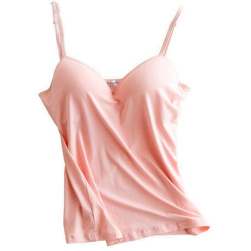 Sexy V-Ausschnitt Trägertops gepolstert & integrierter BH schmale Tanktops Damen Camisole Singlet - Bild 10 von 18