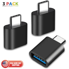 3x Mini USB C Type C Female to USB 3.0 Type A Male Port Converter Adapter Car PC