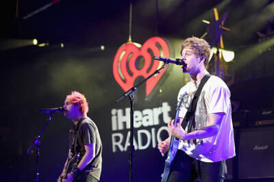 Michael Clifford Luke Hemmings of 5 Seconds Of Summer perform onst - Old Photo 1