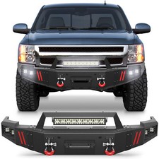 Front Bumper Fits 2007-2013 Chevy Silverado 1500 With Winch Plate Led Lights Front Bumper Fits 2007-2013 Chevy Silverado 1500 With Winch Plate Led Lights