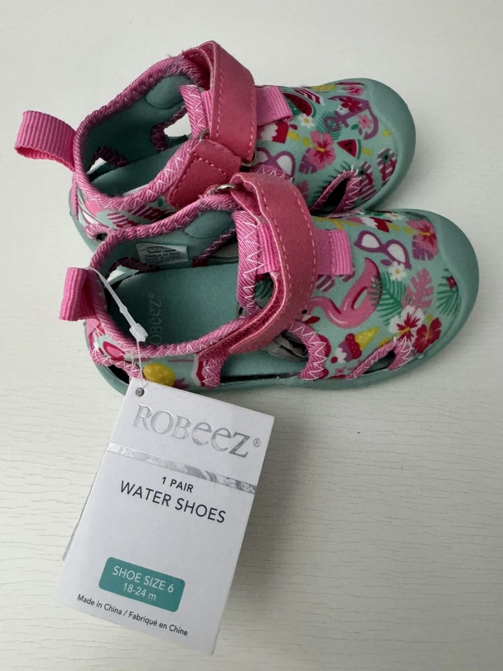 Zapatos de agua Robeez. 18-24 meses. Tropical Paradise Nuevo con etiqueta adjunta. Foto 2 de 2