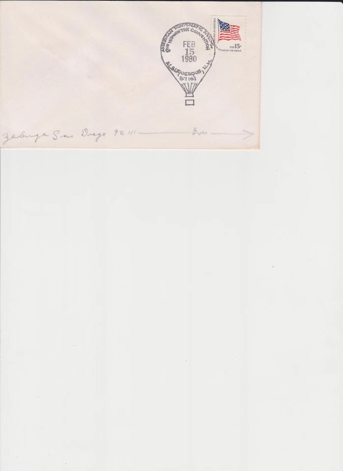 USA Ballonstempel Albuquerque Numismatic Midwinter Convention 1980 - Bild 1 von 1