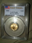 2005  $5 Gold eagle Coin Graded PCGS MS70 First Strike.
