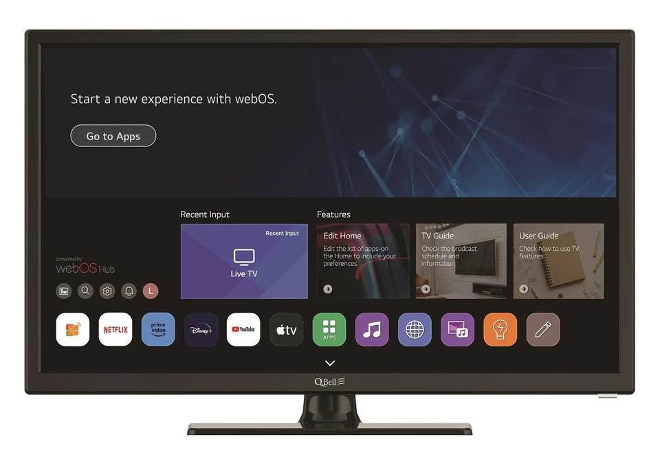 QBELL TV SMART 24" LED HD WEBOSS BY LG NETFLIX DAZN 220 E 12 VOLT CAMPER BARCA - Immagine 3 di 4