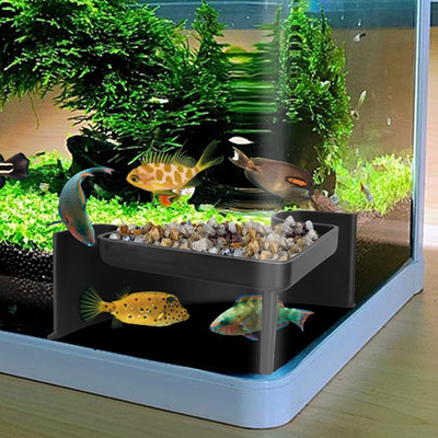 CPLIKE Underground Aquarium Cave with Viewing Window   2-Hole Corner Fish Tank H