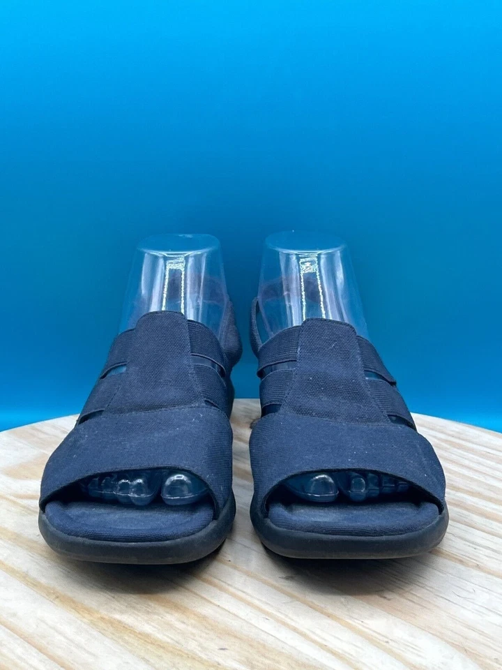 Sandalia con cuña Keds para mujer talla 9M azul marino punta abierta sin cordones elástica Foto 4 de 4