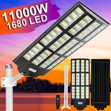 Commercial Solar Street Light, 11000W Solar Parking Lot Light Dusk to Dawn+Pole