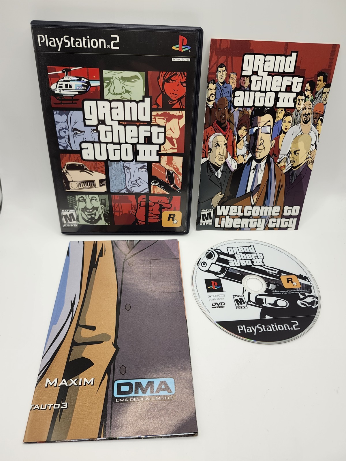 Grand Theft Auto III GTA 3 (Sony PlayStation 2, 2003) PS2 W/ MAP MANUAL Tested 