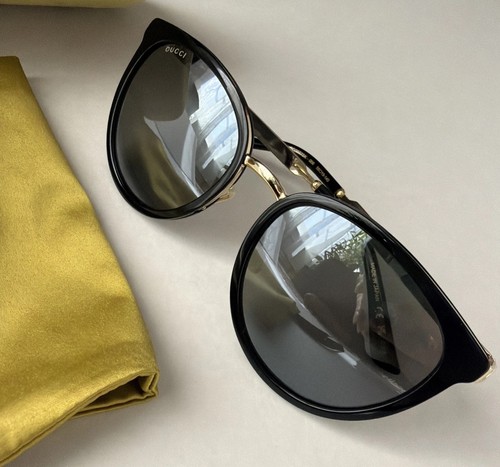 Lunettes de soleil GUCCI ligne sherry ligne sangle noir or durwar excellent état - Photo 2/5