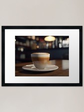 A warm smooth tasting cup of coffee Framed Wall Art Poster Canvas Print Picture