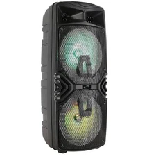iLive ISB310B 2 x 8 in. Wireless Bluetooth 5.0 LED Light Tailgate Party Speaker