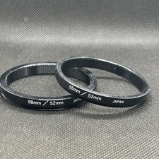  2 Pcs 52-58mm  52-55mm Alumnium Metal Step Up Lens Filter Ring Adapter