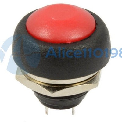 10Pcs 12mm Waterproof   ON/OFF Push Button Mini Round Switch Red #zn