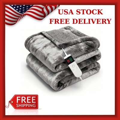 Electric Heated Blanket Throw 50''x60''Size Faux Fur Heating Blanket 08 Heating