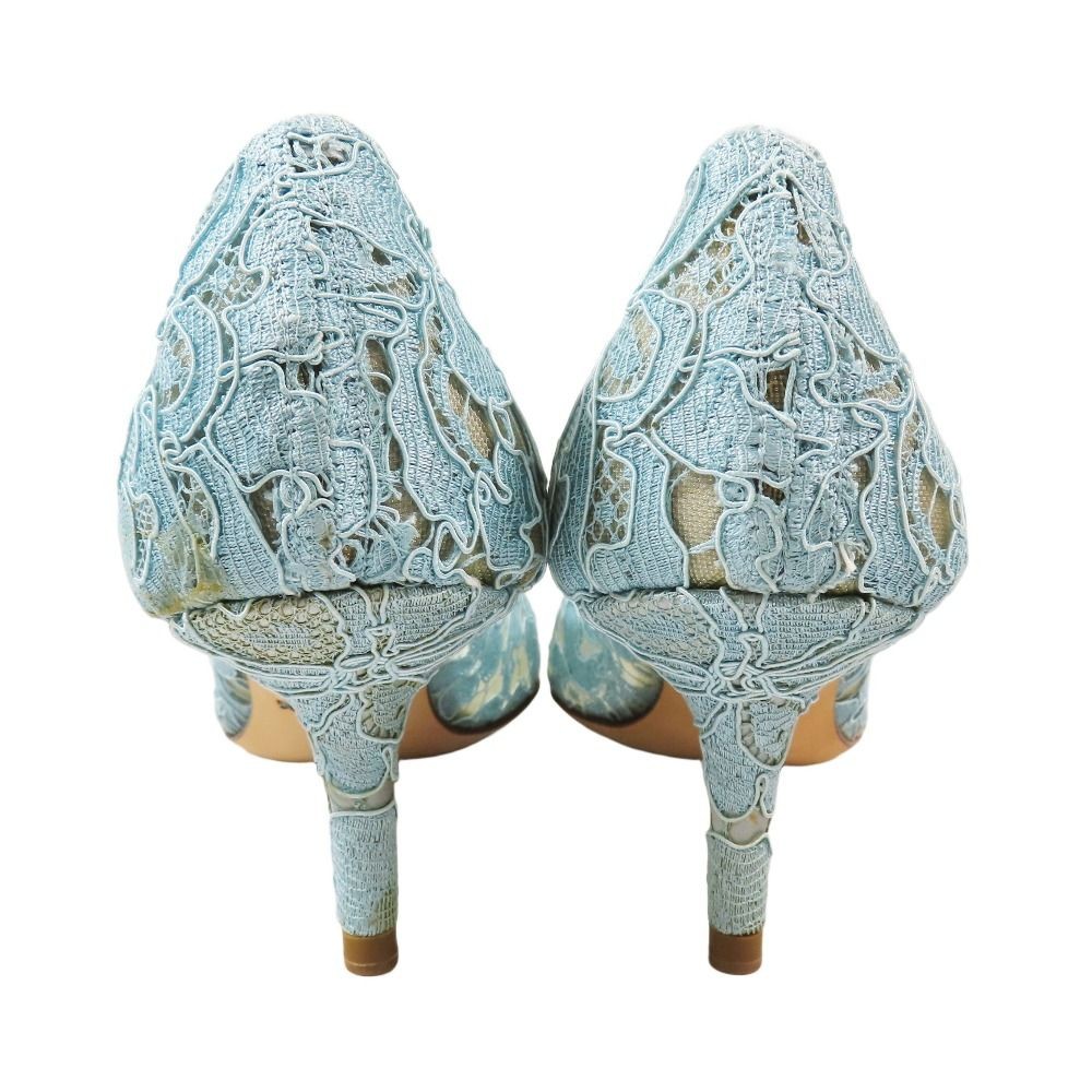 靴 dolce & gabbana pointed toe lace up shoe DOLCE & GABBANA Lace Jewel Crystal Pointed Toe Pumps Blue 36.5 | eBay