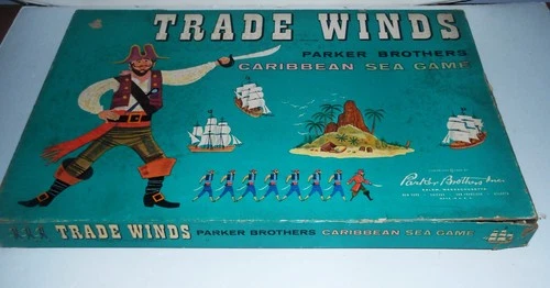 TRADE WINDS VINTAGE PARKER BROTHERS CARIBBEAN SEA BOARD GAME 1960 COMPLETE