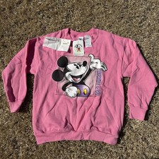 Youth Girls Pink Mickey Mouse  Co. Sweatshirt New NWT 10/12 Medium 1997 Vintage