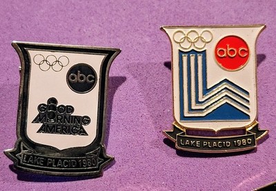  NICE and RARE ABC  MEDIA PIN 1980 LAKE PLACID WINTER OLYMPICS