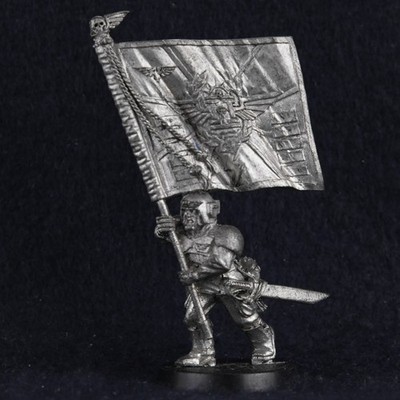 Imperial Guard Cadian Standard Bearer Banner Command HQ 40k Metal Citadel L30