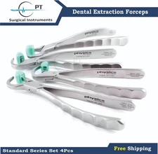 Dental Extraction Physics Forceps Standard Series New Set Of 4 Pcs 40 Bumpers