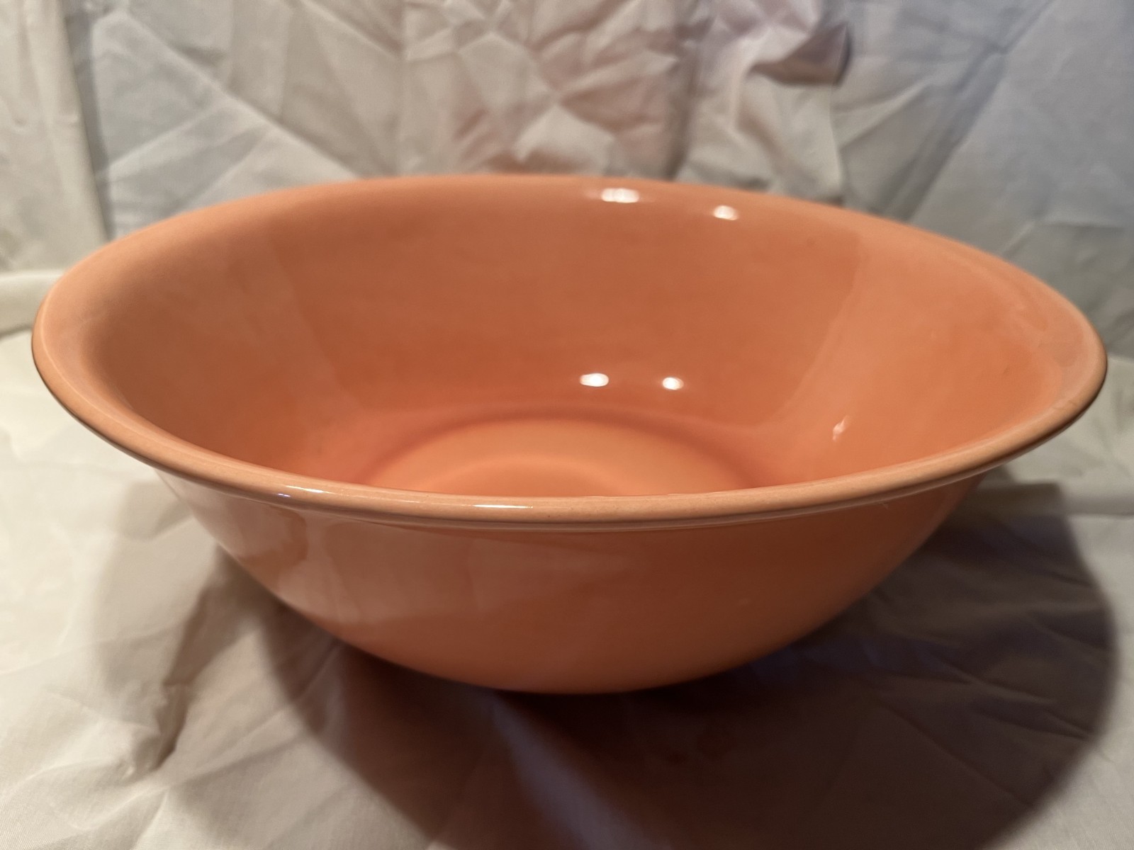 Metlox Poppytrail-COLORSTAX APRICOT LARGE SALAD BOWL, 13"     /$217 eBay Value
