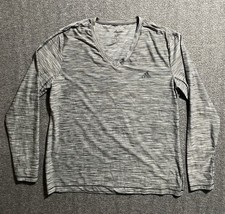 Adidas Shirt Womens Gray Athletic Long Sleeve Climalite Gym Outdoors Size L